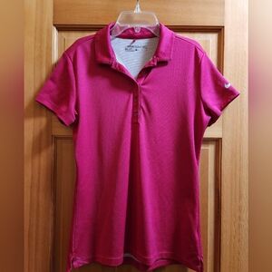 Nike Women's Precision Texture 1 Golf Polo 831273-607, pink/black